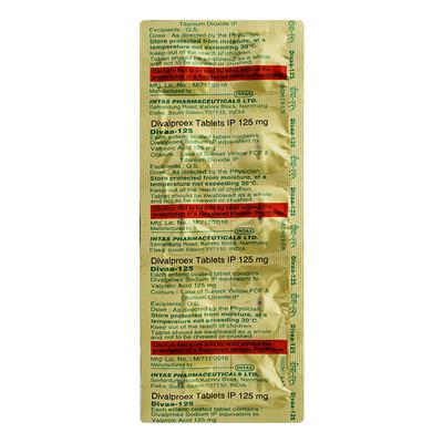 Divaa 125mg Tablet 10'S - Epilepsy/Convulsion-Ant