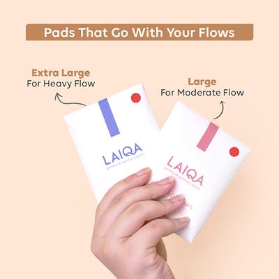 LAIQA Ultra Soft Day & Night Sanitary Pads for Women - Combo -15 Heavy Flow + 15 Moderate Flow + 2 Pantyliners 32's - Others