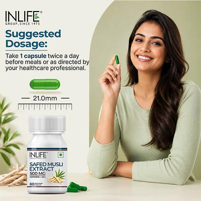 Inlife Safed Musli Extract 500 mg Vegetarian Capsule 60's - Sexual Care