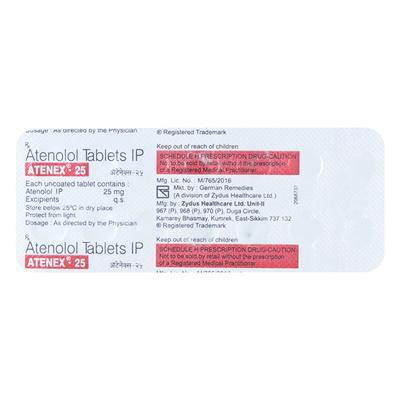 Atenex 25mg Tablet 14'S - Hypertension-Bet