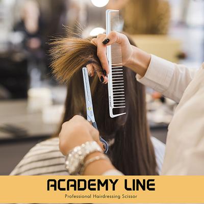 Vega Professional Pro Barber Cut 30 Thinning 6.5' Academy Line Hairdressing Scissor (VPVSC-33) 1's - Grooming Kits