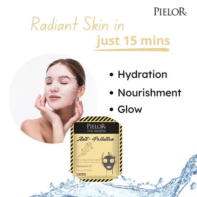 PIELOR VITAL INFUSION BLACK CHARCOAL ANTI POLLUTION MASK 25M 25 ml - Sheet Masks