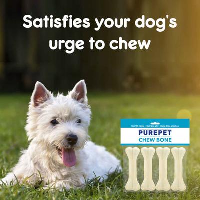 Purepet Pressed Chew Bones, Dog Treats, 5 inches - Pack of 4 Bones 260 gm - Petfood