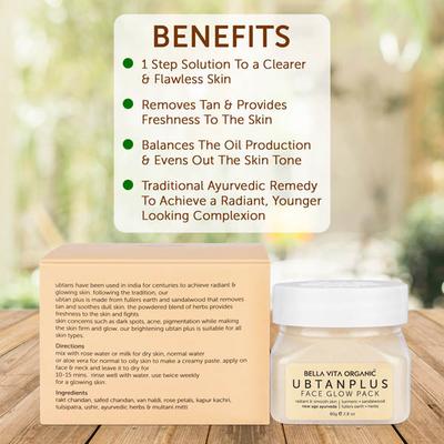 Bella Vita Organic Multani Mitti Ubtan Plus Face Glow Pack 60 gm - Face Packs
