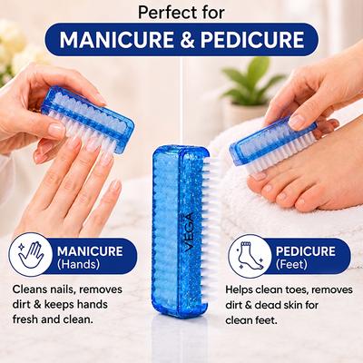 Vega Dual Surface Nail Brush (NB - 02) 48 gm - Manicure & Pedicure Kits