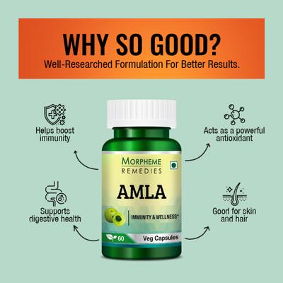 Morpheme Remedies Amla Caps 500mg Veg Caps 60's - Herbal Dietary Supplement