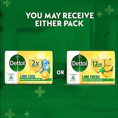 Dettol Soap - Lime Fresh (Pack Of 4 X 100 g) - Soaps