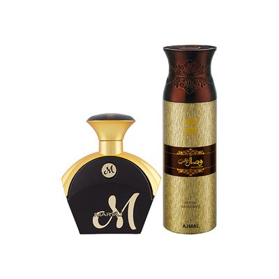 Maryaj M For Her EDP Fruity Floral Perfume And Ajmal Wisal Dhahab Deodorant Fruity Floral Fragrance 290 ml - Perfumes (Edt/Edp)