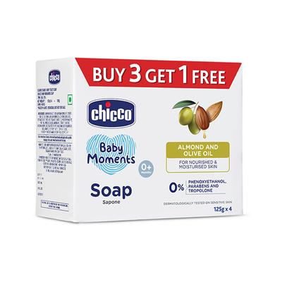 Chicco Baby Moments Soap 125G (Buy3 Get1 Free) 4's - Baby Soap