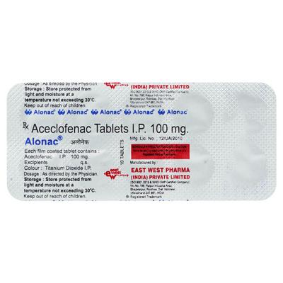 Alonac 100mg Tablet 10'S - Pain relief-Nsa