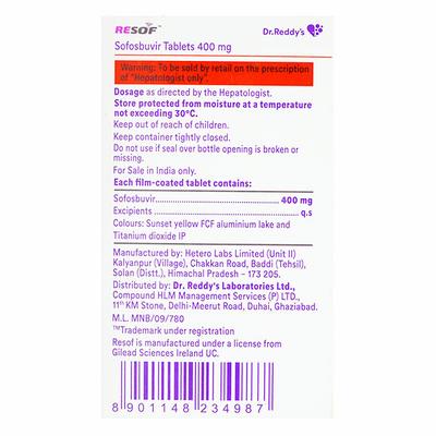 Resof 400mg Tablet 28'S - Viral infections-Ant