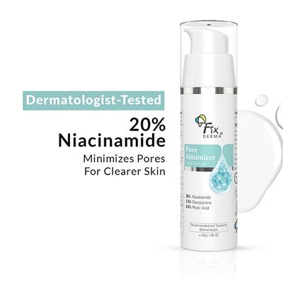 Fixderma 20% Niacinamide Serum for Face with 2.5% Glucosamine and Hyaluronic Acid Serum Men and Women 30 gm - Face Serum