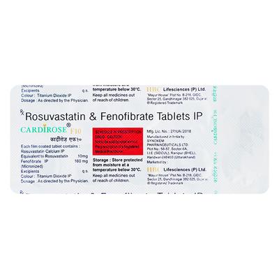Cardirose F 10 Tablet 10'S - High Cholesterol-Dys
