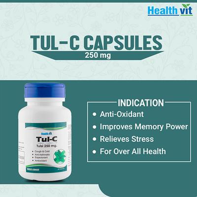 Healthvit TUL-C Tulsi powder 250 mg - Capsules 60's - Vitamin C