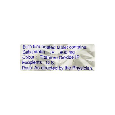 Gabapin 800mg Tablet 10'S - Neuropathic Pain-Dru
