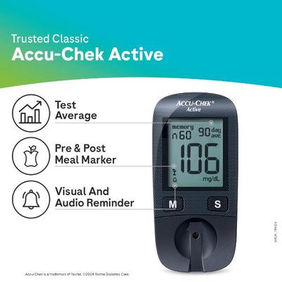 Accu-Chek Active Glucose Monitor with Free 10 Test Strips - Blood Glucose Monitors/Strips