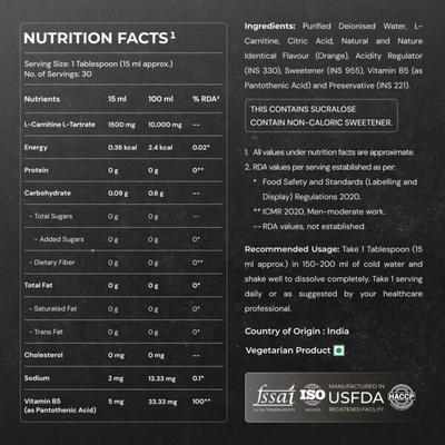 rda l carnitine Nutrabay Pro +Vitamin B5 Liquid - Orange 450 ml Online at Best Price supergreatrecommendations Quantity::10 MG Amazing Veda L Glutathione