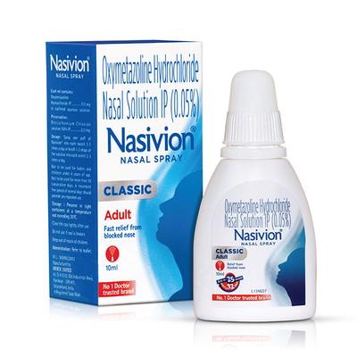 Nasivion Adult Classic Nasal Spray 10ml - Nasal Congestion-Nas