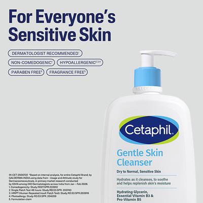 Cetaphil Gentle Skin Cleanser For Dry to Normal - Sensitive Skin 1000 ml - Face Wash & Cleansers