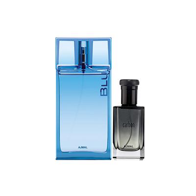 Ajmal Blu EDP Aquatic Woody Perfume And Carbon EDP Citrus Spicy Perfume 190 ml - Men Perfumes (Edt/Edp)