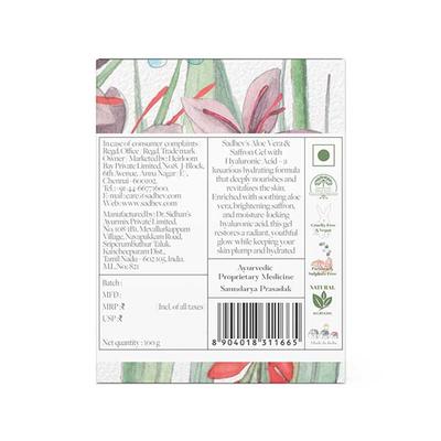 Sadhev Aloe Vera & Saffron Gel with Hyaluronic Acid 100 g - Face Moisturizers