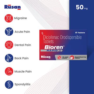 BIOREN RAPID MOUTH DISSOLVING Orodispersible Tablet 6's - Pain relief-Nsa