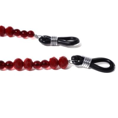 Modisch Maroon Crystal With Maroon Beads Sunglasses Chain (JC-1407) 1's - Wearables Sunglasses