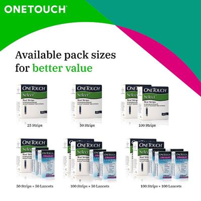 Onetouch Select Test Strip 25's - Blood Glucose Monitors/Strips
