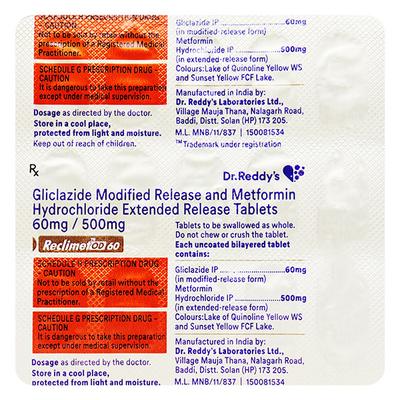 Reclimet OD 60mg Tablet 15'S - Diabetes-Ant