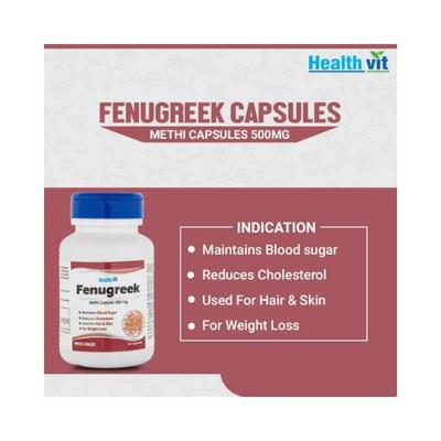 Healthvit Fenugreek Methi Powder- Capsules 60's - General Health