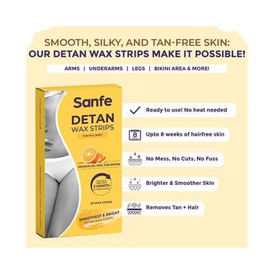 Sanfe Detan Wax Strips To Remove Tan And Body Hair 20's - Hair Waxes