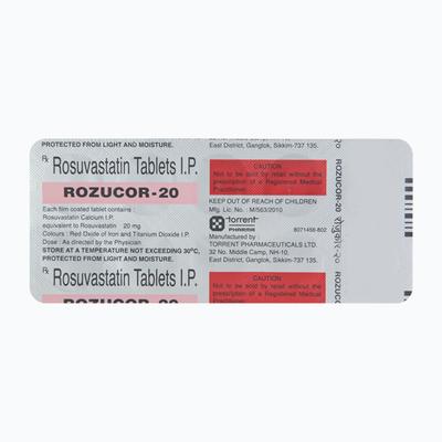 Rozucor 20mg Tablet 10'S - High Cholesterol-Dys