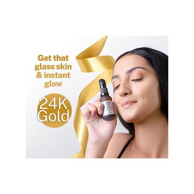 Love Earth 24K Gold Glass Face Oil for Skin Brightening, Pigmentation, Anti-Aging 30 ml - Face Serum