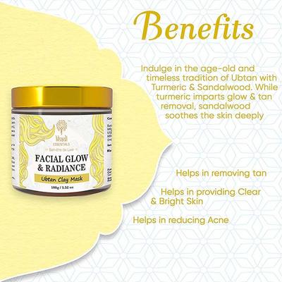 Khadi Essentials Ubtan Clay Mask Facial Glow Anti Tan with Haldi Chandan SLS Free 100 gm - Masks & Peels