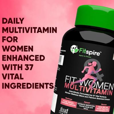 Fitspire Fit Women Multivitamin to Manage Immune System Body Energy Mental Alertness 60 Capsules 1's - Multi-Vitamins