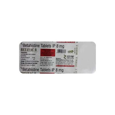 BETAVAC 8 Tablet 10's - Vertigo-Ant