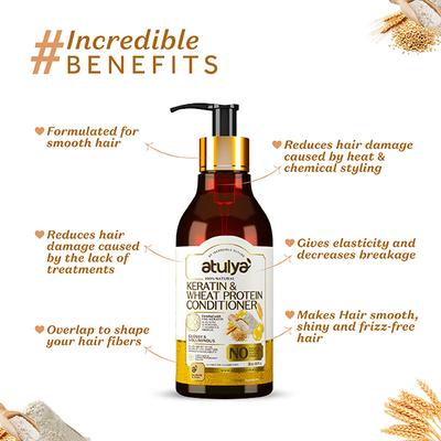 Atulya Keratin & Wheat Protein Hair Conditioner 300 ml - Conditioners