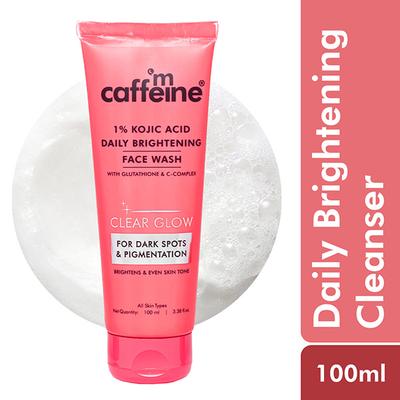 Mcaffeine Clear Glow 1% Kojic Acid Daily Brightening Face Wash with Glutathione 100 ml - Face Wash & Cleansers