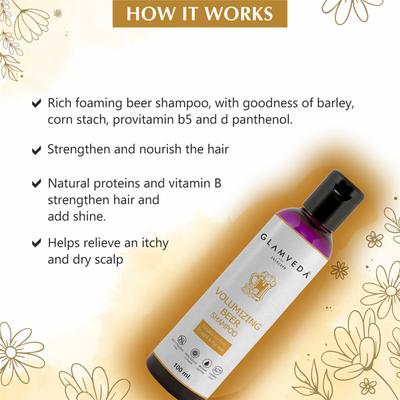 Glamveda Volumizing Beer Shampoo 100 ml - Shampoos