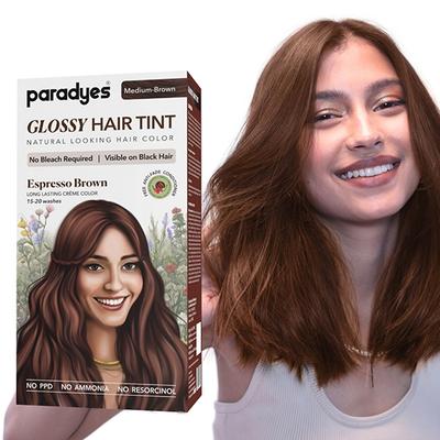 Paradyes Semi Permanent Espresso Brown Glossy Hair Tint Enriched with Herbal Extracts 160g - Crème