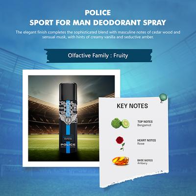 Police Sport Deodorant Spray 200ml + 200ml 2's - Men Deodorants/Roll-Ons
