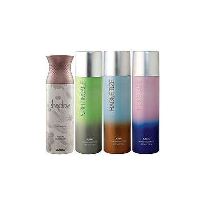 Ajmal 1 Shadow Him, 1 Nightingale, 1 Magnetize And 1 Persuade Deodorants Pack of 4 200 ml - Deodorants/Roll-Ons