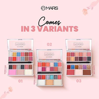 Mars Poco Makeup Palette with Eyeshadow, Compact, Highlighter and Blush - 02 20 gm - Face Palettes