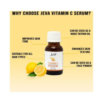 Jeva Vitamin C Serum With Hyaluronic Acid for Anti Aging and Brightening 15 ml - Face Serum