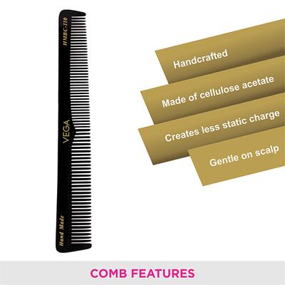 Vega General Grooming Hair Comb for Men and Women, Black (VC2HMBC-110) 2's - Hair Combs