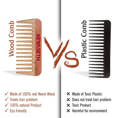 Keya Seth Neem Wooden Comb Wide Tooth - Men and Women - Hair Combs