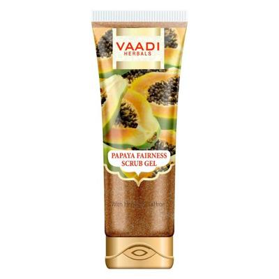 Vaadi Herbals Papaya Fairness Scrub Gel with Honey & Saffron 110 gm - Face Scrubs