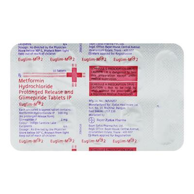 Euglim M 2mg Tablet 10'S - Diabetes-Ant