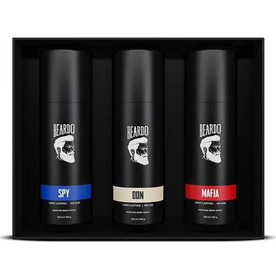 Beardo Deodorant Gift Box (Mafia 120 ml + Spy 120 ml + Don 120 ml) - Men Deodorants/Roll-Ons