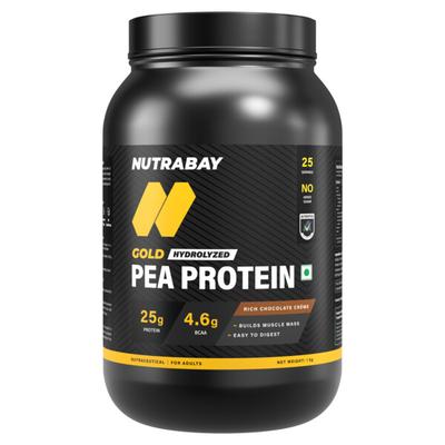 Nutrabay Hydrolyzed Gold Pea Protein - Rich Chocolate Creme 1 kg - Workout Essentials